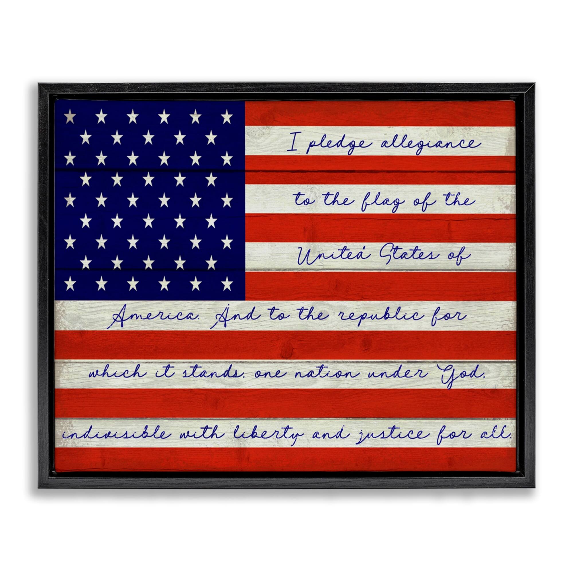 Stupell Industries Pledge of Allegiance Flag Floater Framed Art